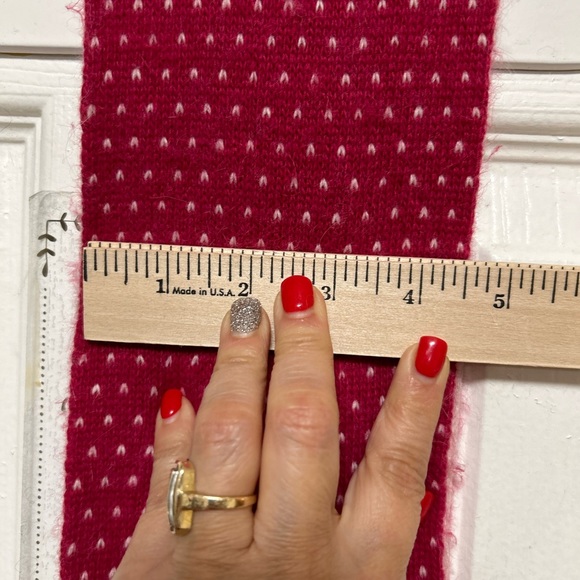 LL BEAN Reversible Snowflake Scarf Angora Rabbit and Lamb's Wool - Picture 2 of 4